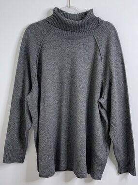 J.Jill Turtleneck Sweater Sz 4X Cotton Wool Blend Gray Casual Knit Top NWT
